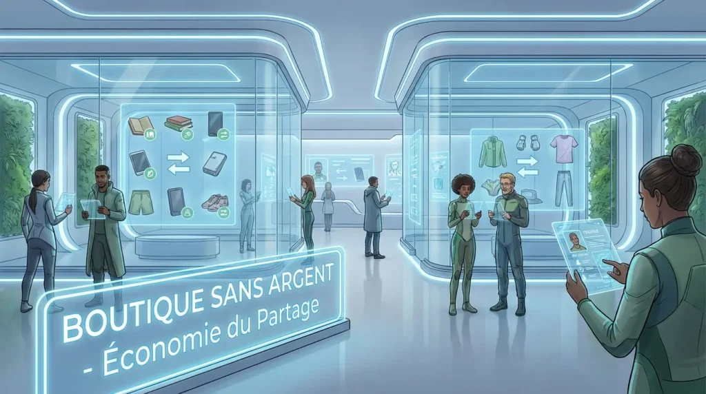 boutique sans argent concept