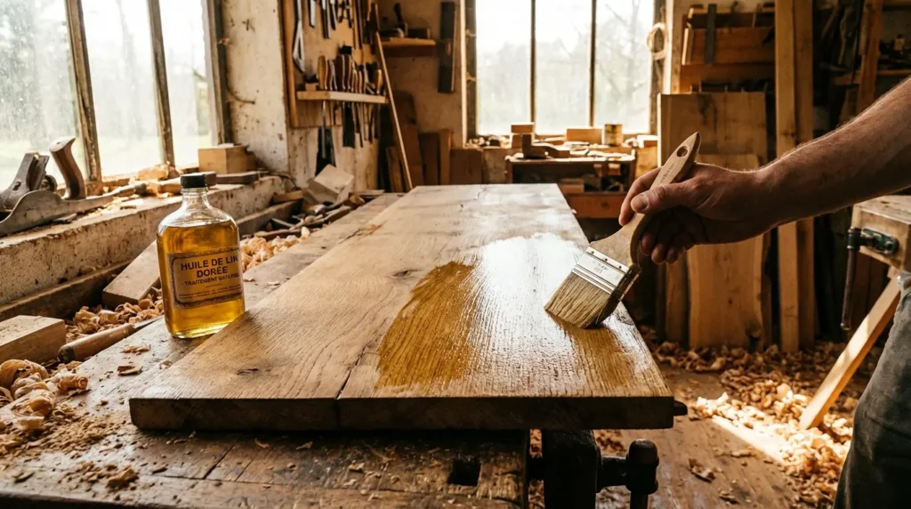 l'huile de lin pour le bois