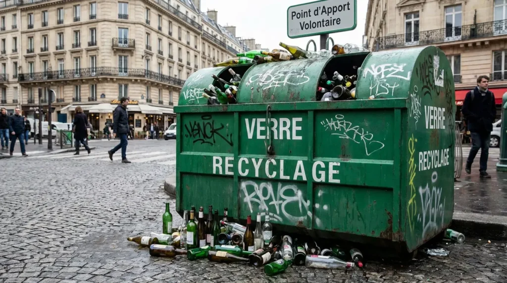 types de poubelles pour le verre