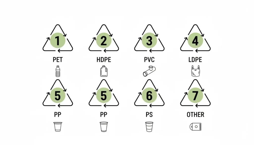 triangles plastiques (codes 1 à 7)