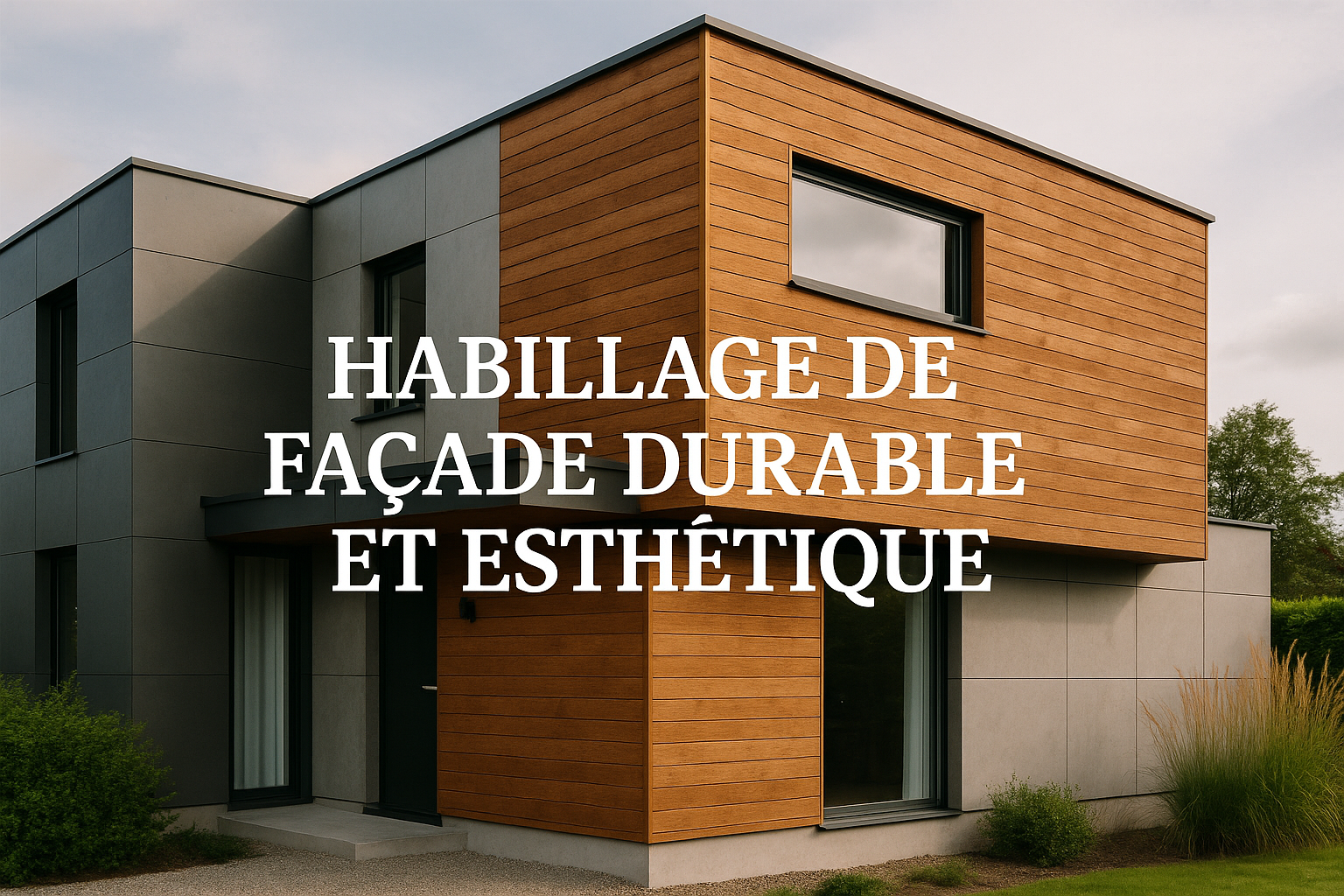 Habillage de façade durable et esthétique maison contemporaine habillage de façade durable et esthétique sur maison contemporaine bois et fibre-ciment