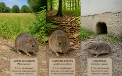 Différence entre souris, mulot et musaraigne